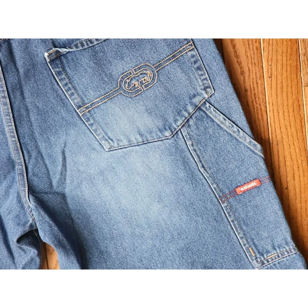 Ecko Shorts Men 34 Jorts Denim Jean Distressed 5 Pocket Streetwear Hip Hop Cargo